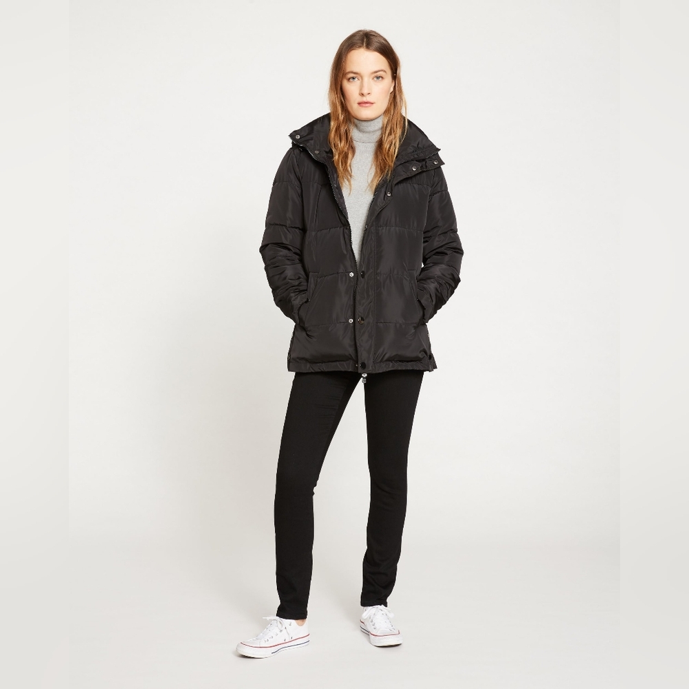 Universal Standard Rainier Zip Up Black Puffer Coat Size 14/16 (S)